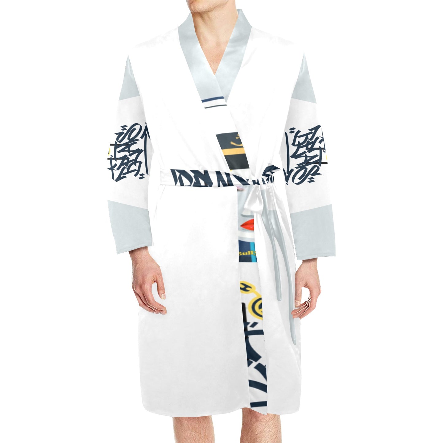 Men's Long Sleeve Belted Night Robe (H56)