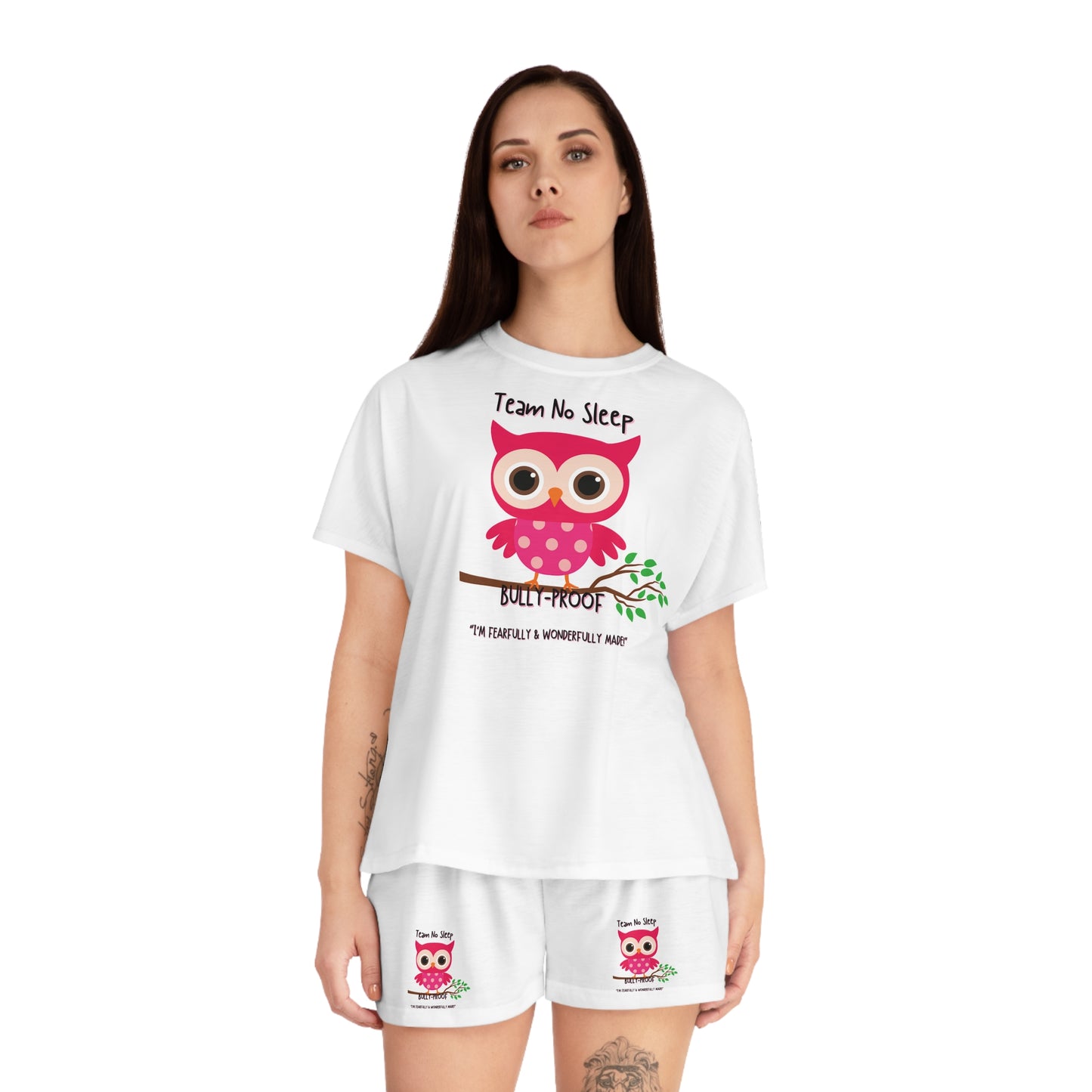 Bully-Proof Team No Sleep Women's Short Pajama Set (AOP)