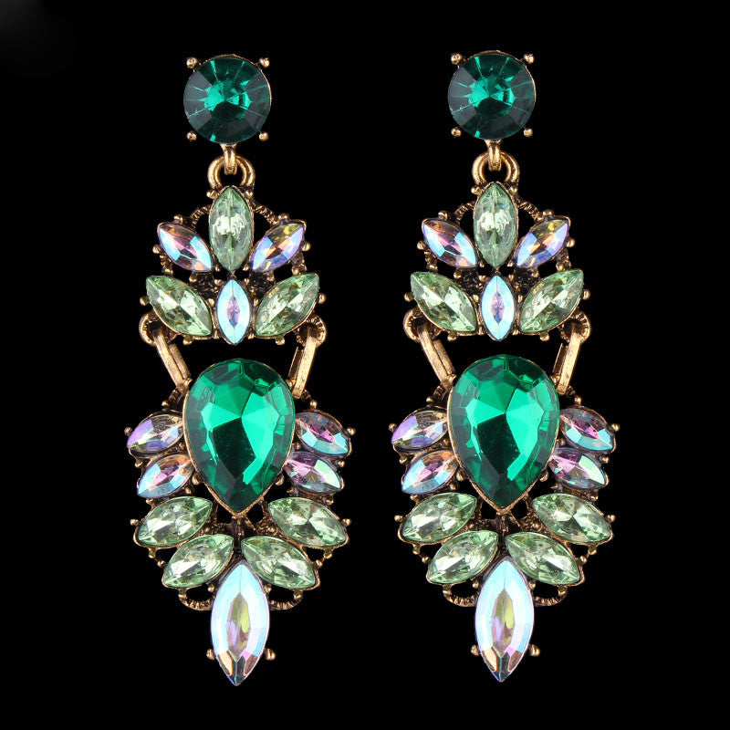 Dvacaman Brand Rhinestone Crystal Drop Earrings Women Fashion Handmade Flower Wedding Earrings Nigerian Party Jewelry O72