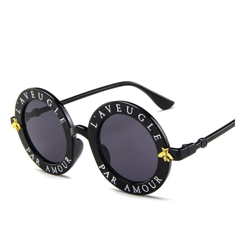 Luxury Fashion Bee Metal Frame Circle Glasses