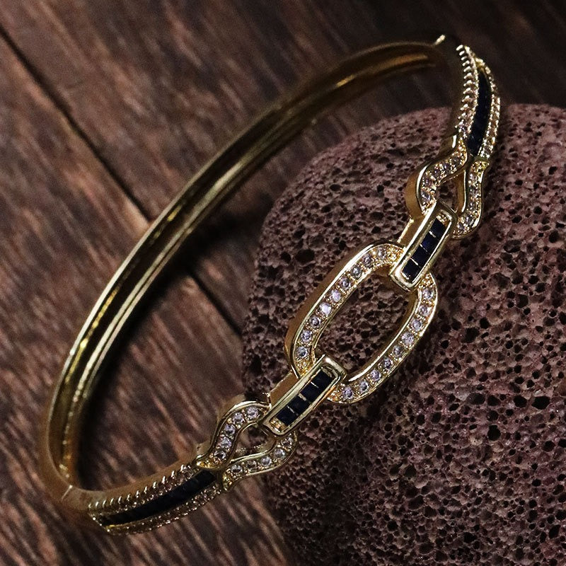 Retro Women's Handicraft Copper Set Zircon Light Luxury Bracelet
