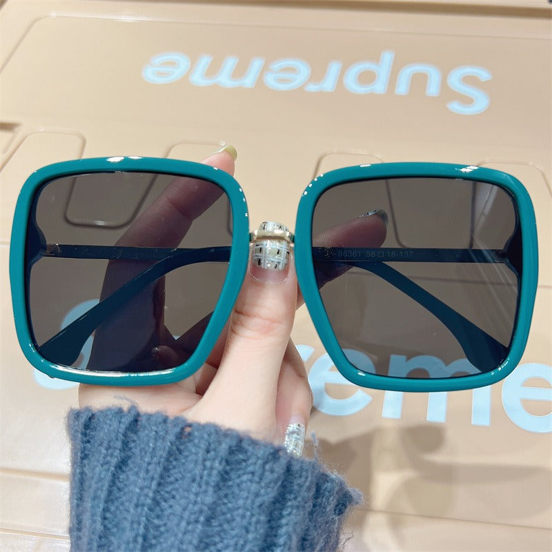 Square Sunglasses Women Black Oversized Sun Glasses Female Retro Vintage Big Frame Gradient Mirror