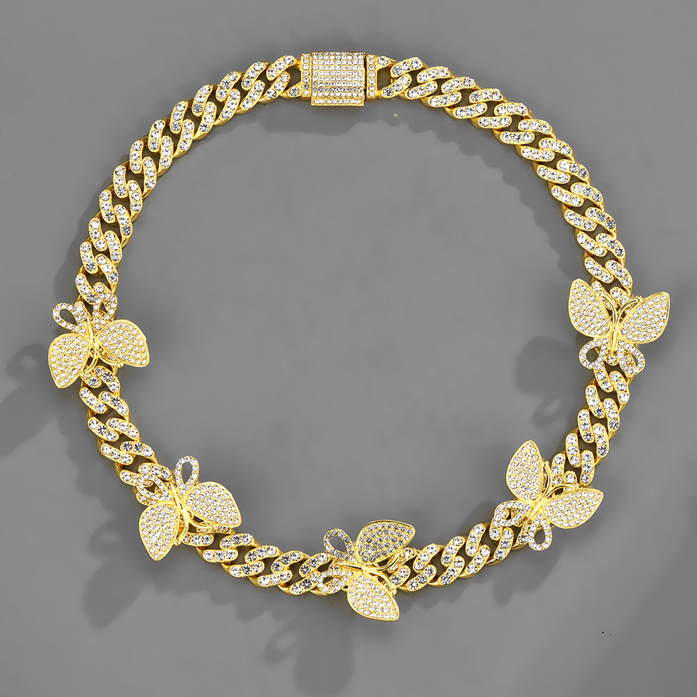 Butterfly Accessories Cuban Chain 15mm Geometric Hip Hop Hiphop Bracelet Anklet Necklace Jewelry