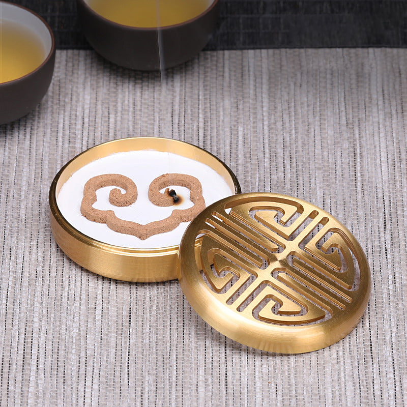 Incense Path Tool Entry Set Incense Powder Incense Making Incense Cutting Tool Tray Seal Cutting Pure Copper Incense Burner