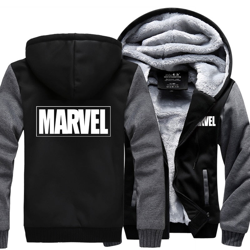 Captain America New Winter Jackets and Coats Marvel hoodie Hooded Thick Zipper Men Sweatshirts Free shipping MARVEL cosplay