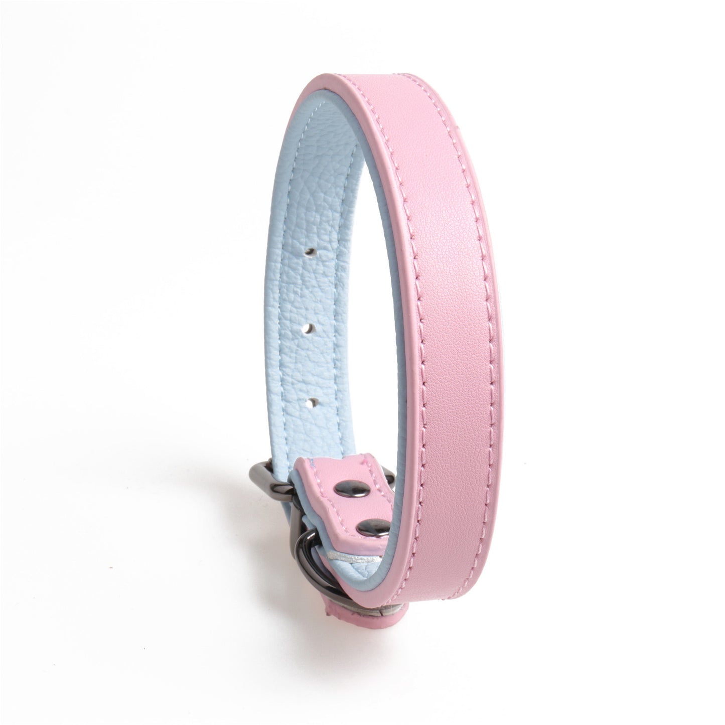 New High-Quality Leather Pet Collar Soft Double Leather Collar