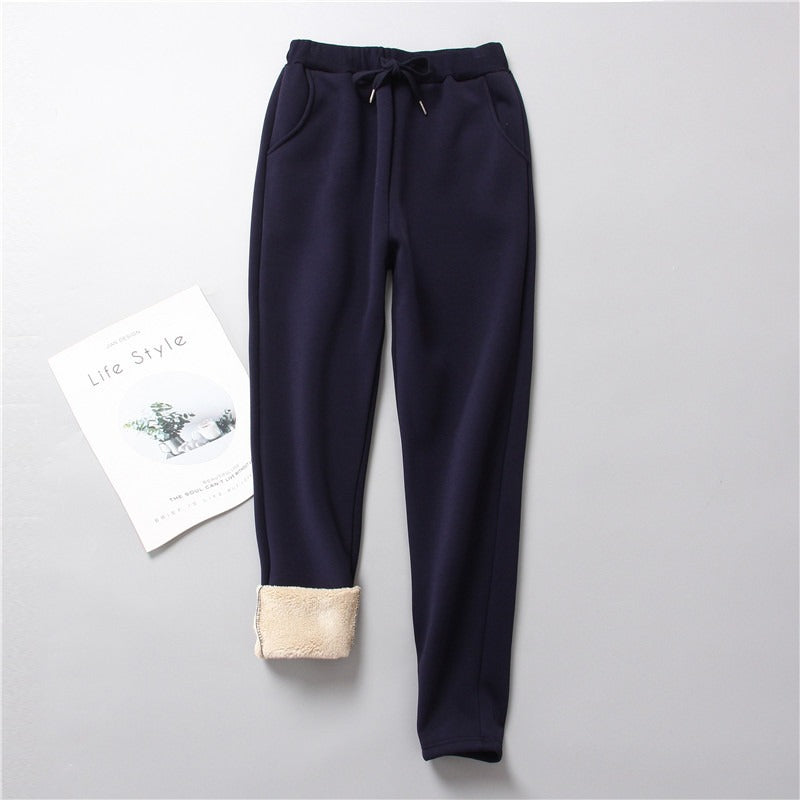 Lamb Fleece Sweatpants Women's Winter Loose Plus Fat Plus Fleece Thickened Harun Warm Pants