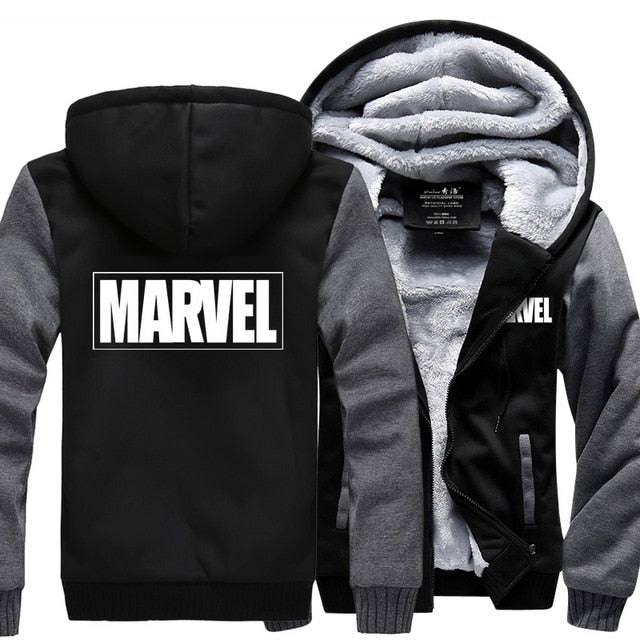 Captain America New Winter Jackets and Coats Marvel hoodie Hooded Thick Zipper Men Sweatshirts Free shipping MARVEL cosplay