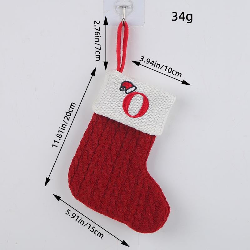 Red letter Christmas socks woolen knitted Christmas socks festive festive Christmas pendant decoration
