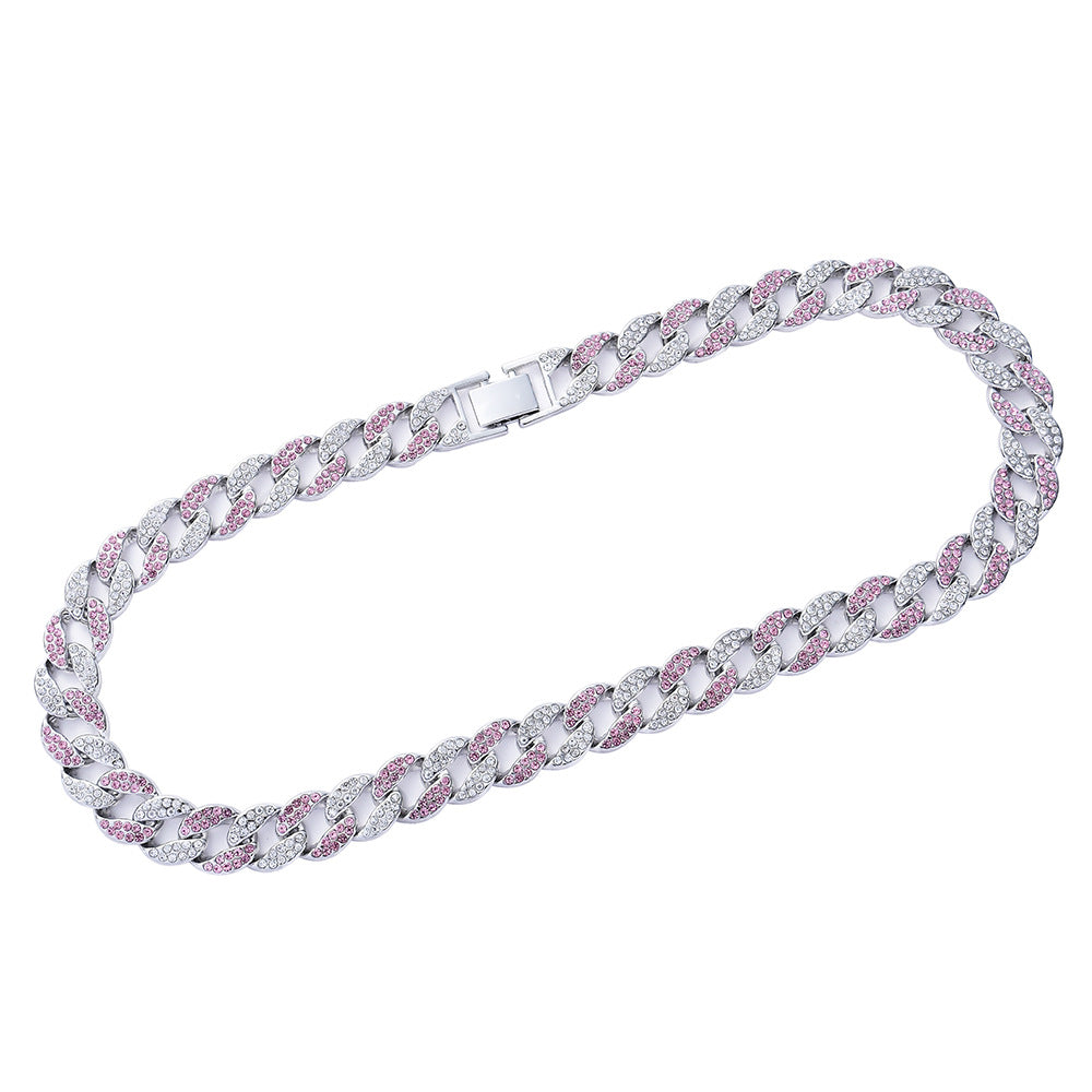 Fancy Mixed Diamonds Necklaces Jewelry Hip Hop Necklaces Cuban Chains Women's Necklaces Hip Hop Accessories