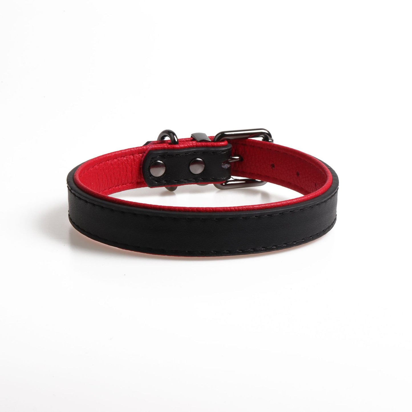 New High-Quality Leather Pet Collar Soft Double Leather Collar