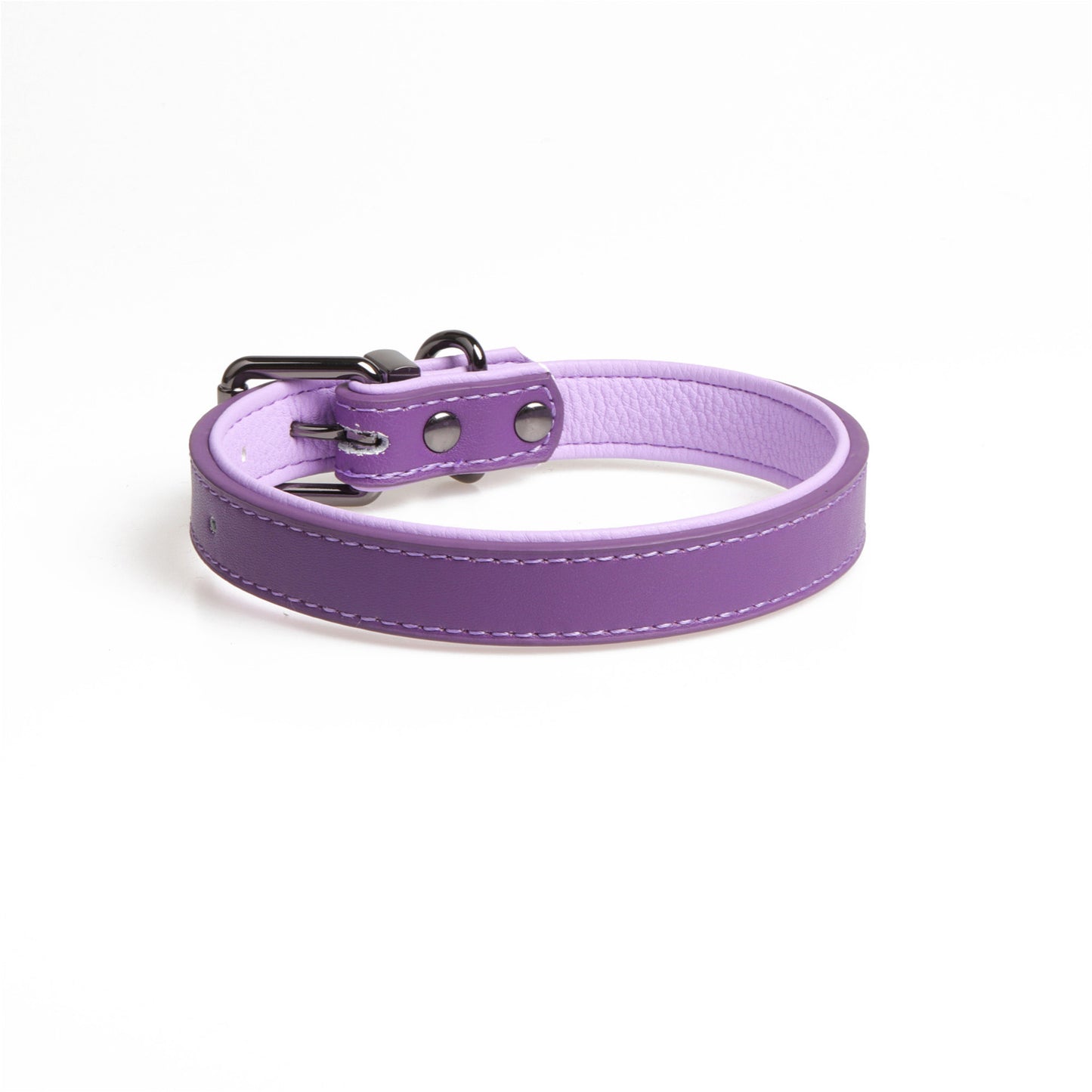 New High-Quality Leather Pet Collar Soft Double Leather Collar