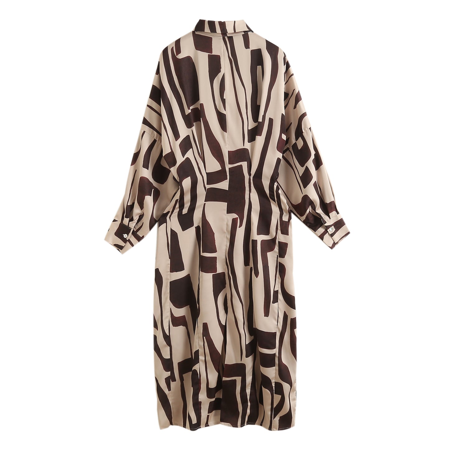 Fall New Slim Fit Geometric Print Shirt Dress