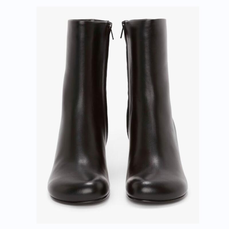 Processing time:3-7days after placing orders Autumn/Winter New Women's Shoes High Quality Leather Round Head Fashion Hollow Heel Zipper Ankle Boots Black Green Big Size