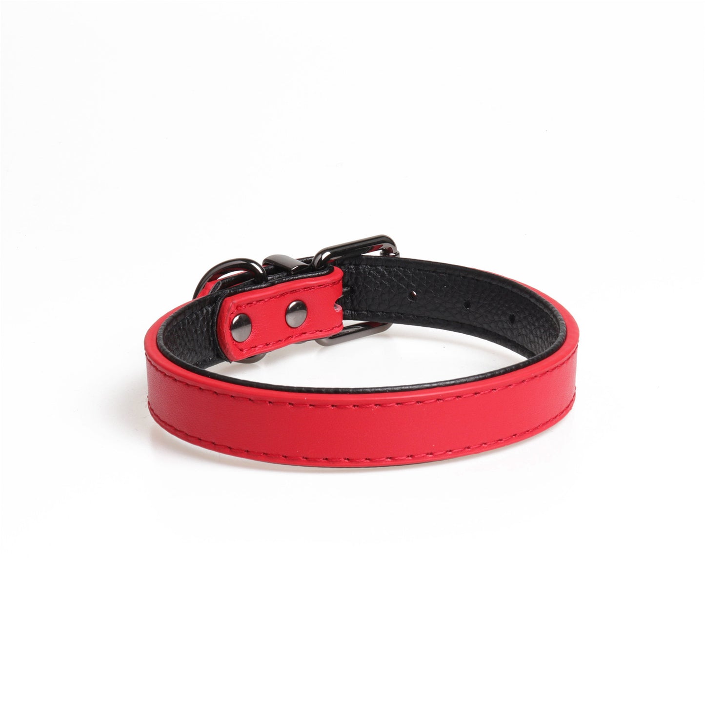 New High-Quality Leather Pet Collar Soft Double Leather Collar