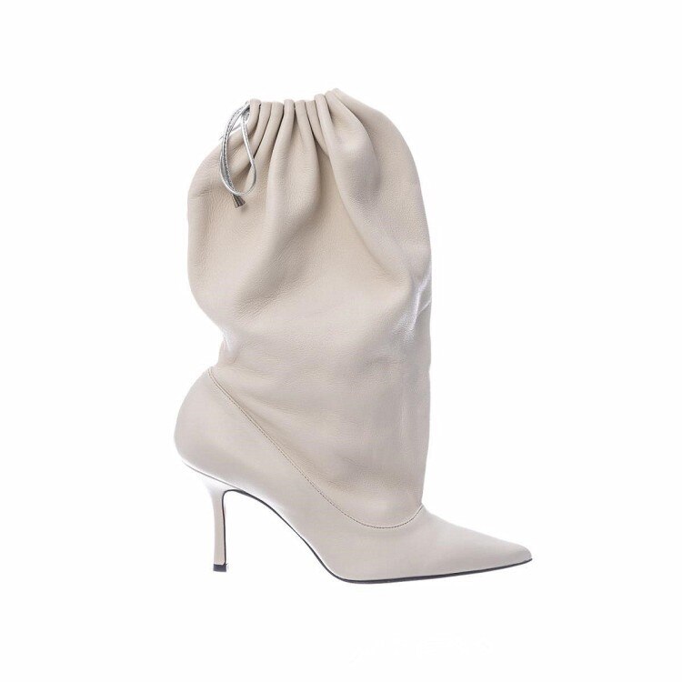 processing time:15 days after placing orders --women's autumn and winter new fashion elastic high-heeled boots to keep warm short fluffy thick-soled pointed boots