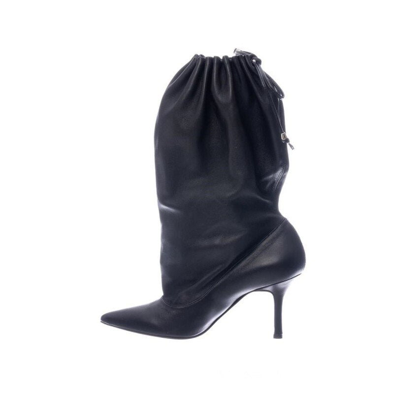 processing time:15 days after placing orders --women's autumn and winter new fashion elastic high-heeled boots to keep warm short fluffy thick-soled pointed boots
