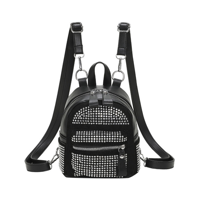 Mini Backpack New Fashion Diamond Women Small Backpack Korean Style Bright Diamond Single Shoulder Crossbody Women Bag