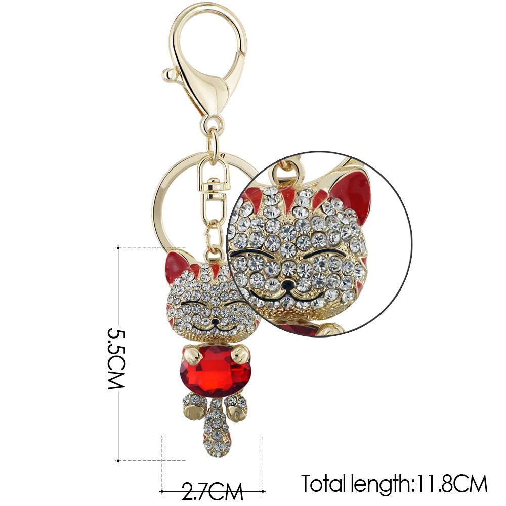 Smile Cat Crystal Rhinestone Keyrings Key Chains