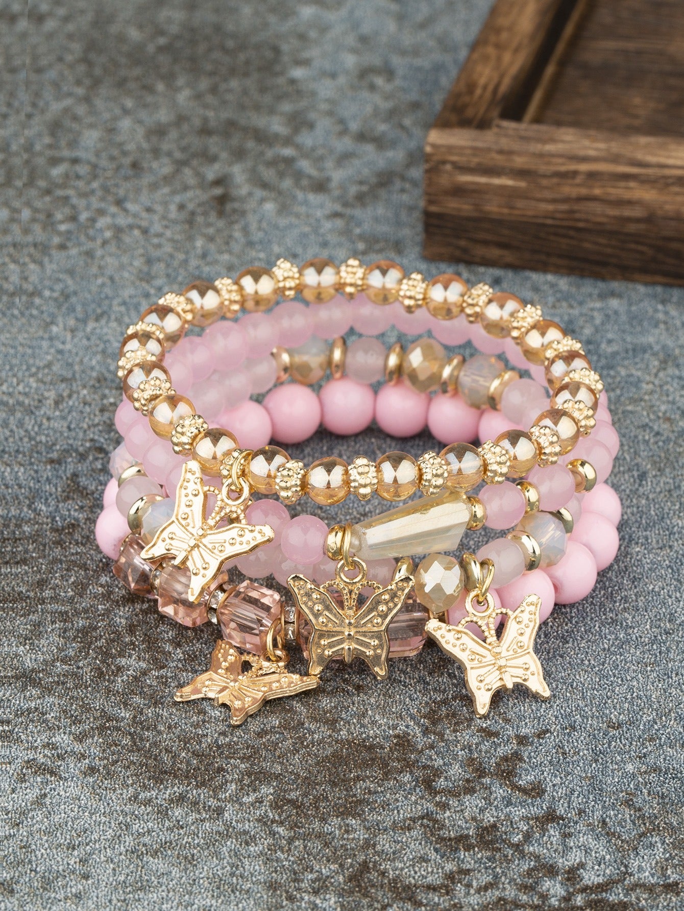 New Bohemian Bracelet Creative Women's Jewelry Butterfly Crystal Multi layered Beaded Fashion Bracelet