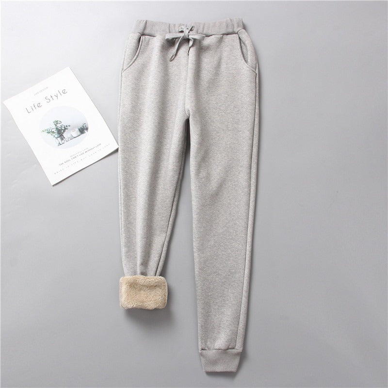 Lamb Fleece Sweatpants Women's Winter Loose Plus Fat Plus Fleece Thickened Harun Warm Pants