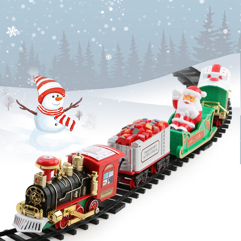 Christmas Electric Rail Car Toys Train Track Musical Christmas Tree Decoration Railway Set Children'S Kids Toys Gift