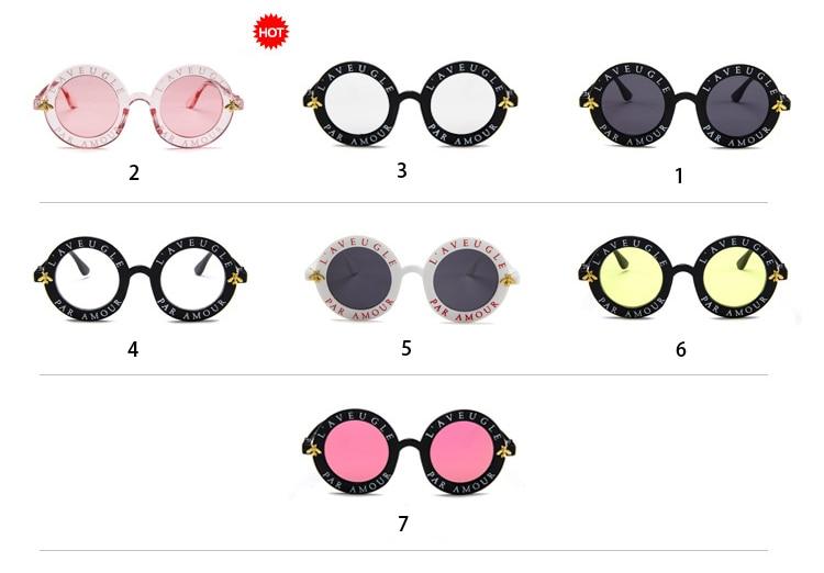 Luxury Fashion Bee Metal Frame Circle Glasses