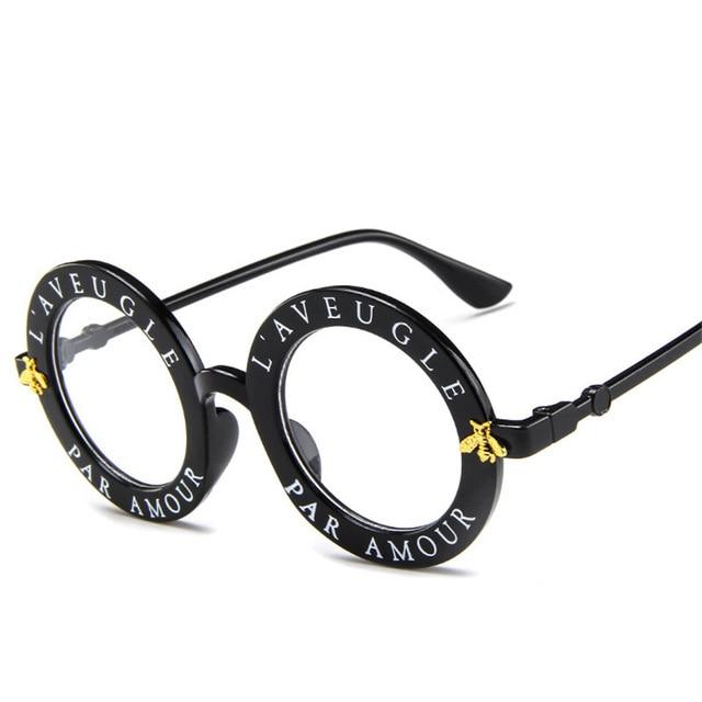 Luxury Fashion Bee Metal Frame Circle Glasses