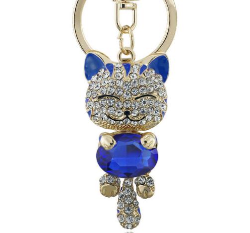 Smile Cat Crystal Rhinestone Keyrings Key Chains