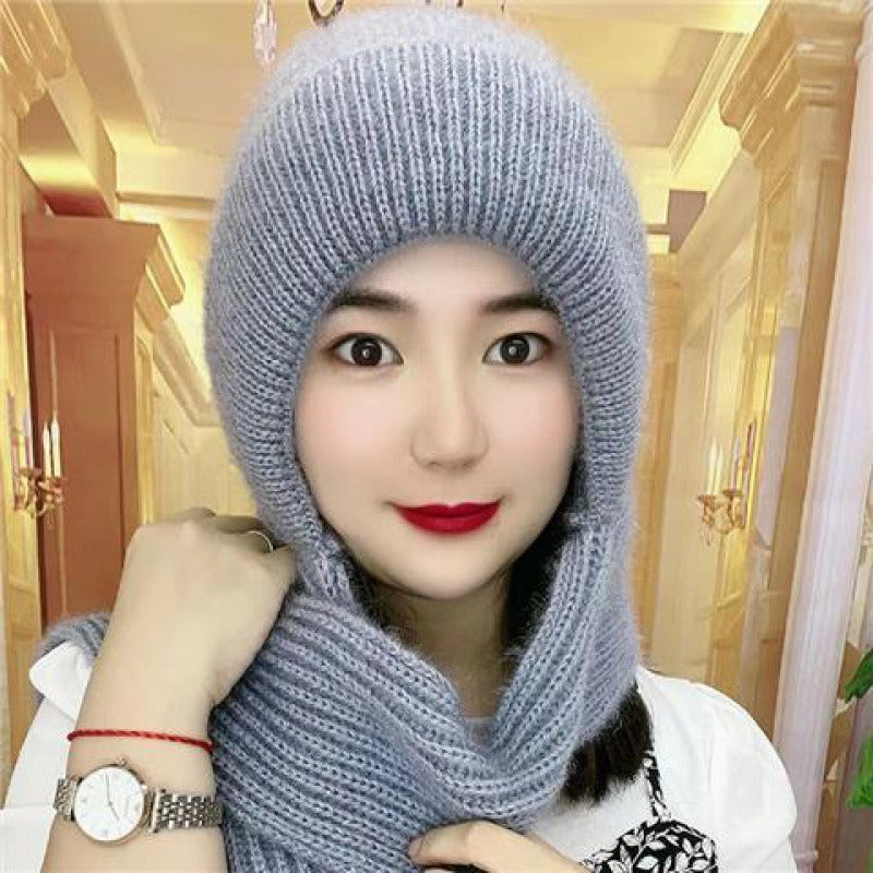 Hats Women's Autumn And Winter Hats Scarves One Piece Squirrel Fur Snow Hats Plush Wool Hats Plush Ear Protection Knitted Hats