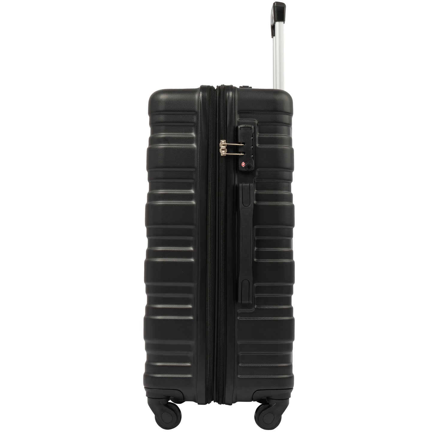 Hardshell Luggage Sets 3 Pcs Spinner Suitcase with TSA Lock Lightweight 20''24''28'' Black + ABS