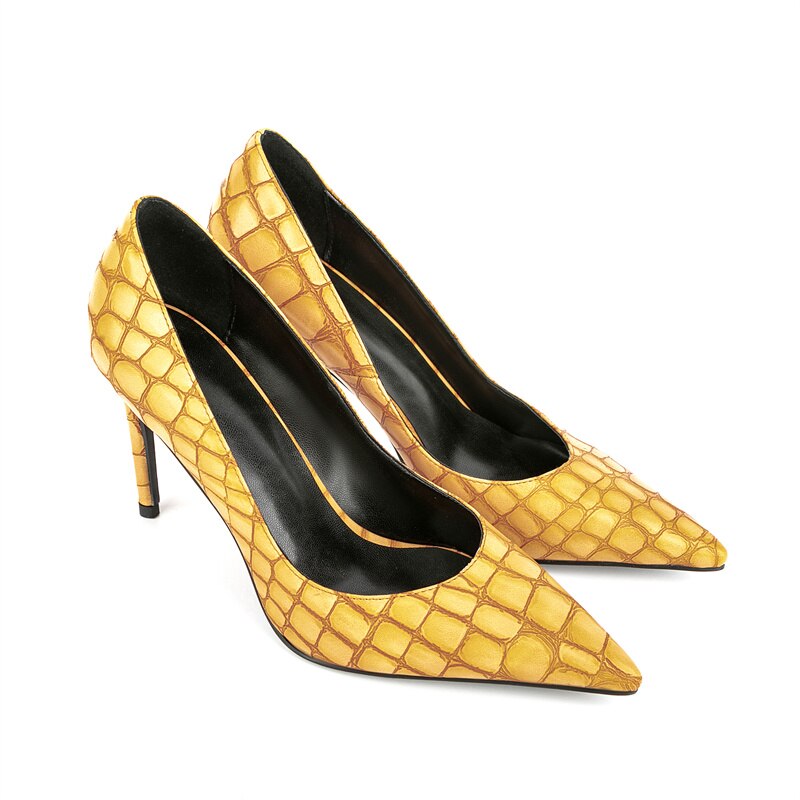 processing time:7-10 days after placing orders--Spring and Summer New Pointy Thin High-heeled Shoes Elegant Sexy Plaid Shallow Mouth Single Shoes Banquet Show Work Shoes