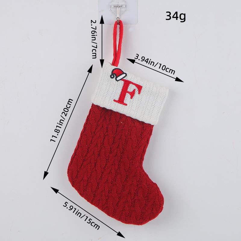 Red letter Christmas socks woolen knitted Christmas socks festive festive Christmas pendant decoration
