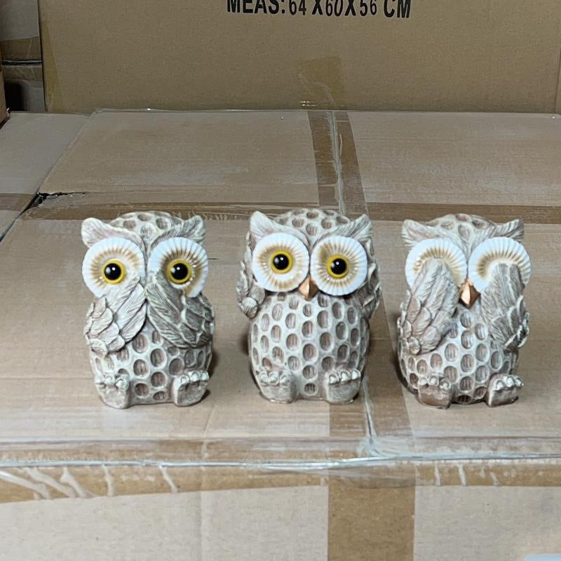 Resin Crafts European Style Cute and Cute Owl Wine Cabinet, Living Room, Office Table, Home Decoration