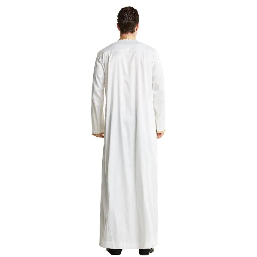 Muslim Abaya for Men Jubba Thobe Middle East Long Robes Kaftan Arab Dubai Adult Long sleeve Islamic Clothing