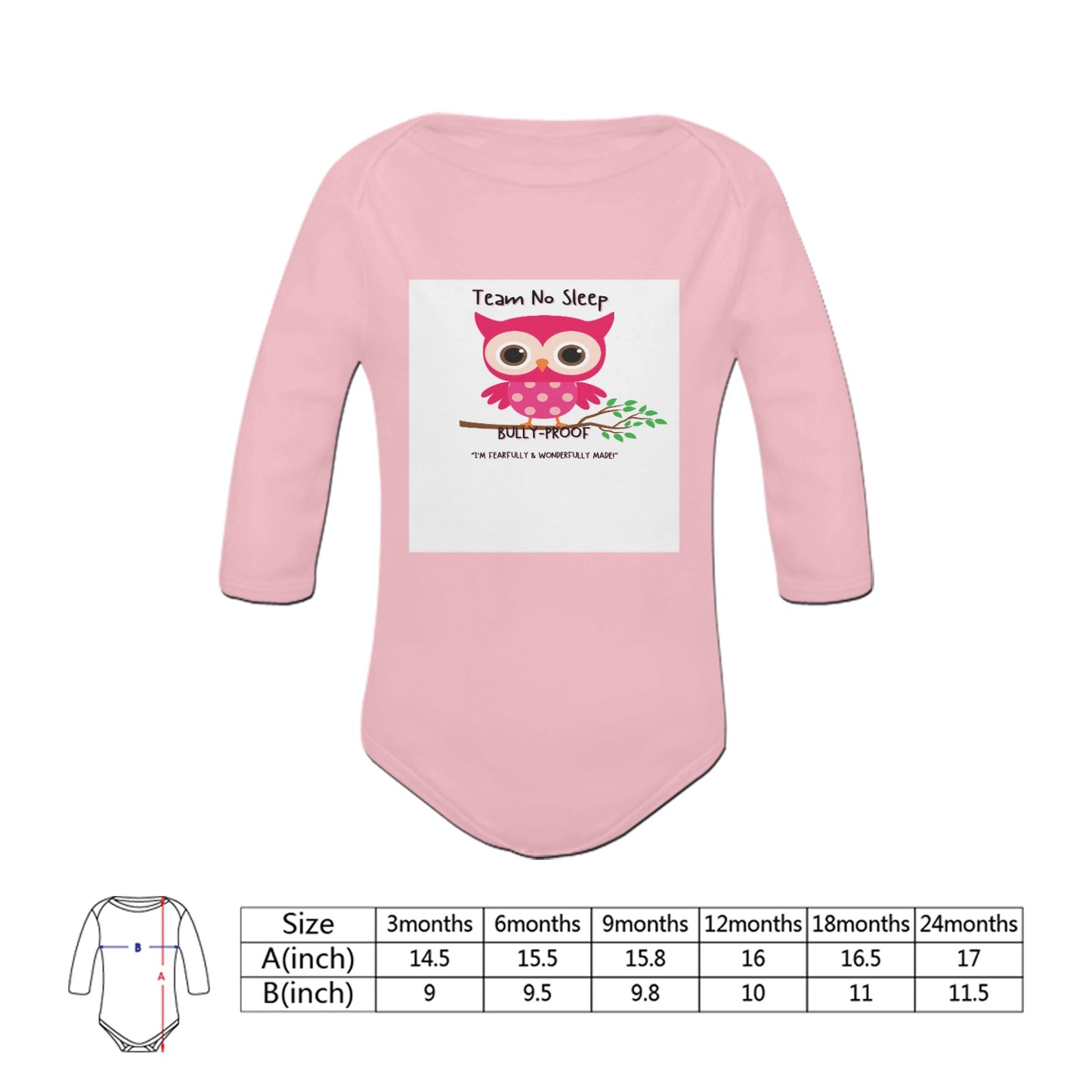 Bully-Proof Baby Powder Organic Long Sleeve One Piece (Model T27)