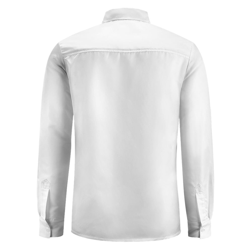 Bully-Proof Peach Velvet Casual One Pocket Long Sleeve Shirt