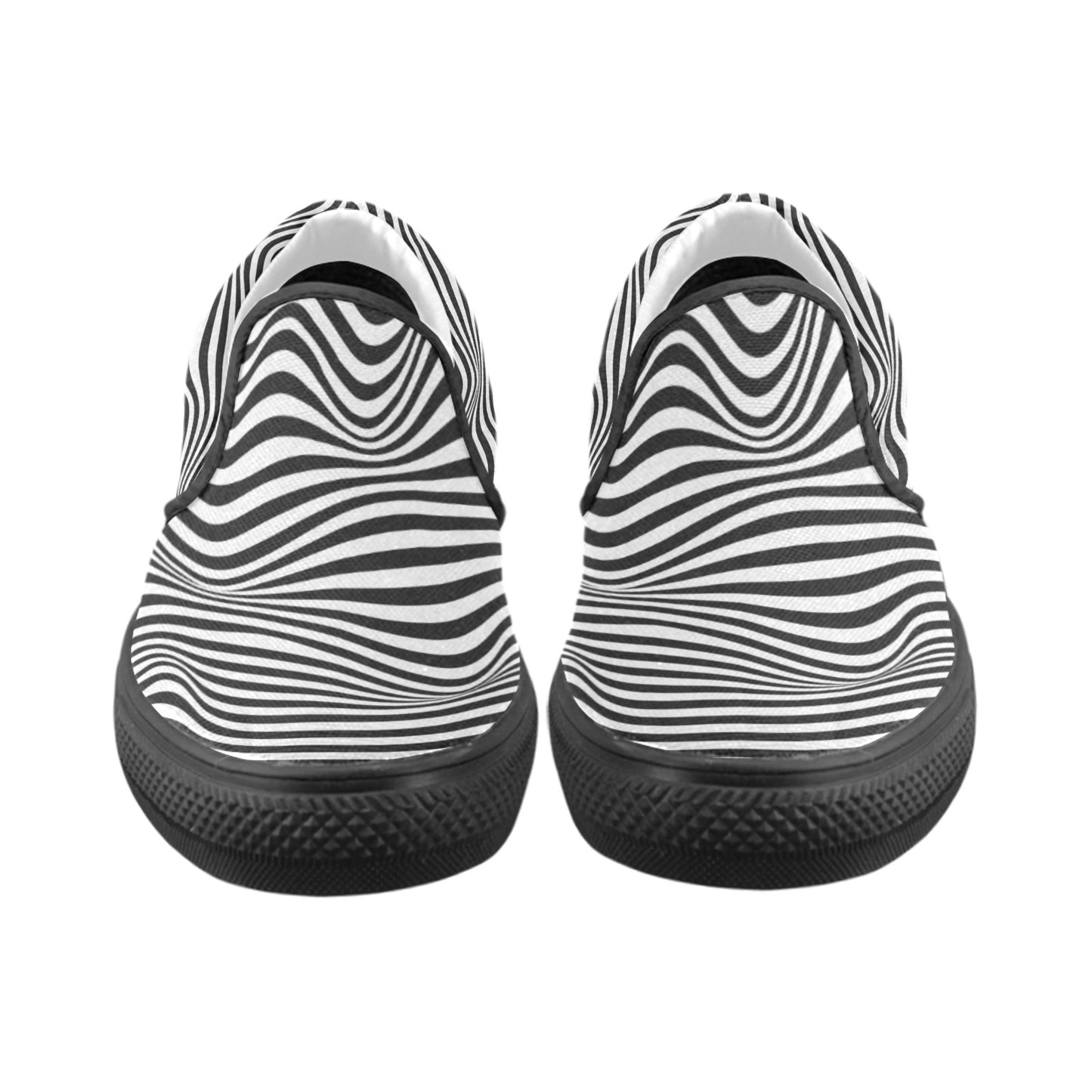 Bully-Proof Off Da Grid Slip-on Canvas Women's Shoes (Model 019) (Two Shoes With Different Printing)