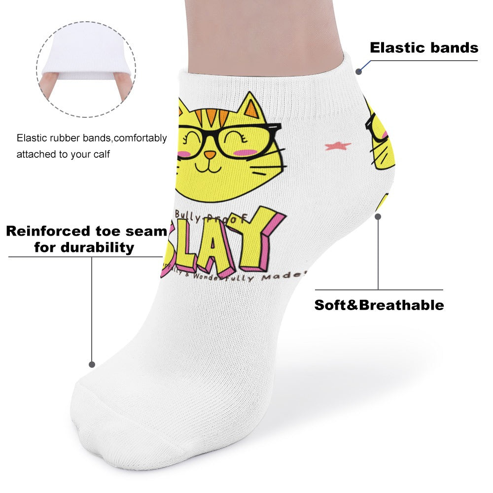 Bully-Proof Da Nerd Kat Slay Comfortable Pattern Socks (5 Pairs Of The Same Picture)