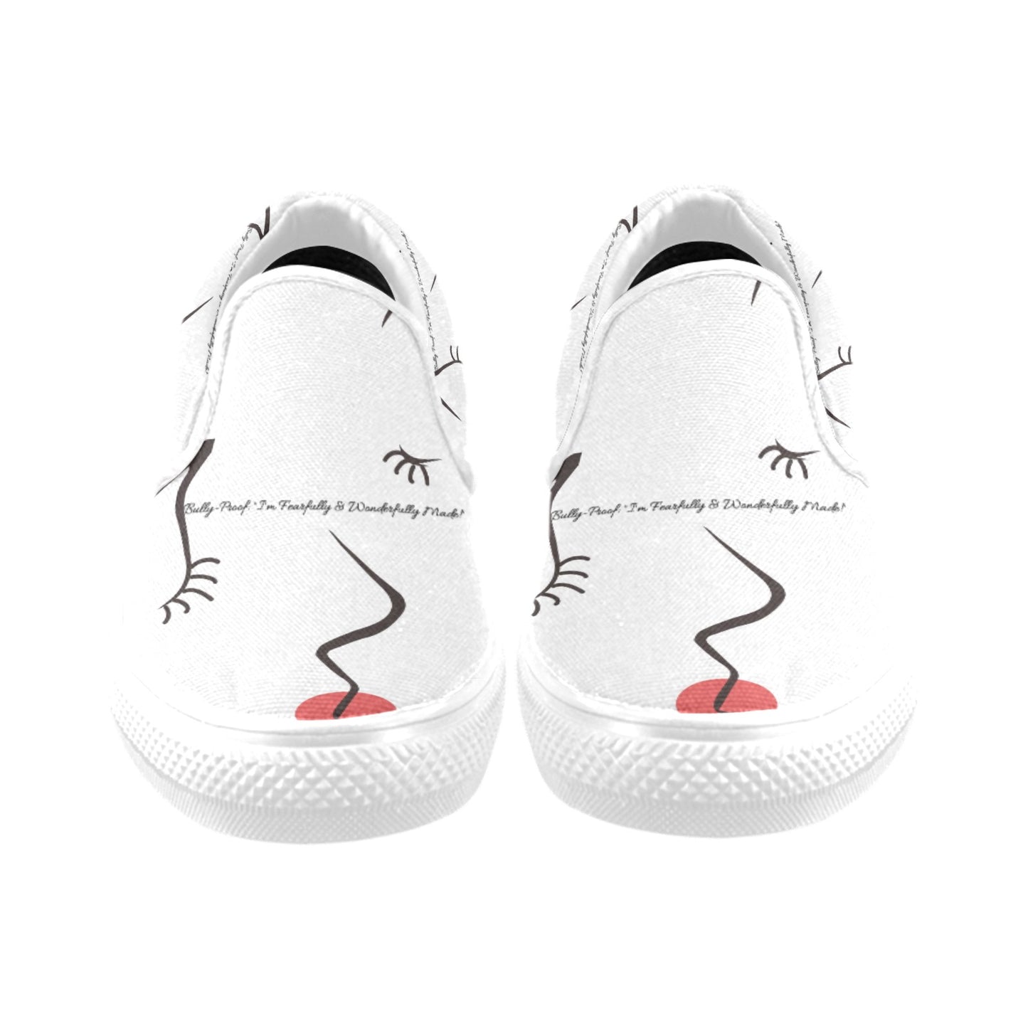 Bully-Proof: Slip-on Canvas Women's Shoes (Model 019) (Two Shoes With Different Printing)