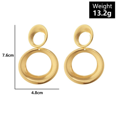 Hiphop Big  Round Dangle Drop Earrings for Women Layered Long Earrings Hanging Large Earrings Statement Jewelry Gift