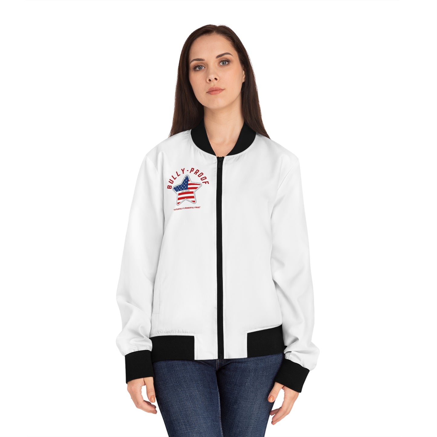 Bully-Proof USA Star Women's Bomber Jacket (AOP)