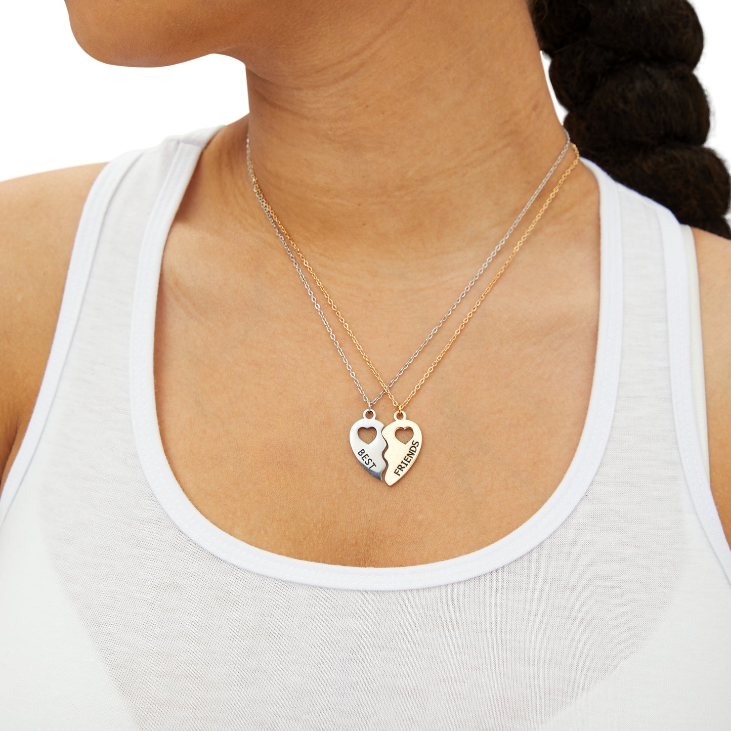 Bully-Proof BFF Half Heart Necklace Set