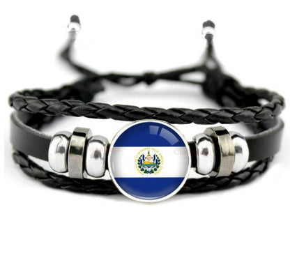 Country Flags Leather Bracelets