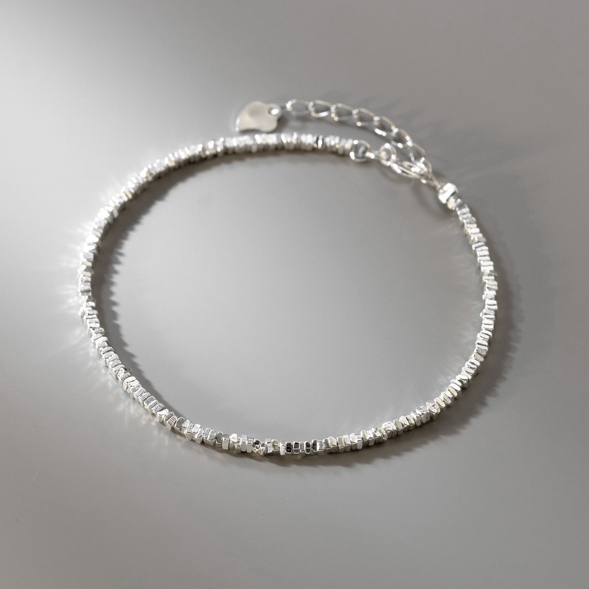 S925 sterling silver irregular broken silver simple bracelet
