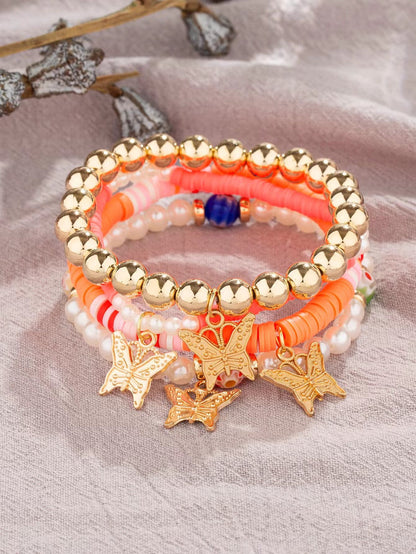 New Bohemian Bracelet Creative Women's Jewelry Butterfly Crystal Multi layered Beaded Fashion Bracelet