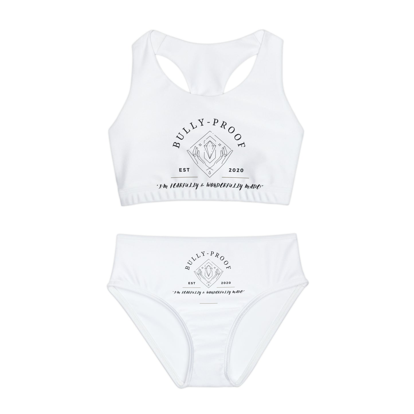 Bully-Proof Logo Girls Two Piece Swimsuit (AOP)