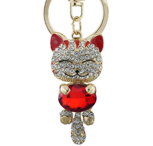 Smile Cat Crystal Rhinestone Keyrings Key Chains