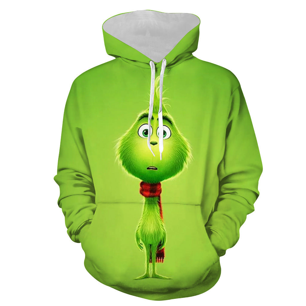 The Grinch With 3D Digital Printing Sweater Zipper Hooded Pullover Cosplay Anime Male