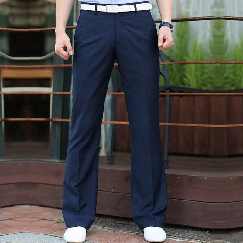 New Korean Casual Flared Pants for Young Men with A Drooping Feel and No Ironing Straight Leg Wide Leg Suit